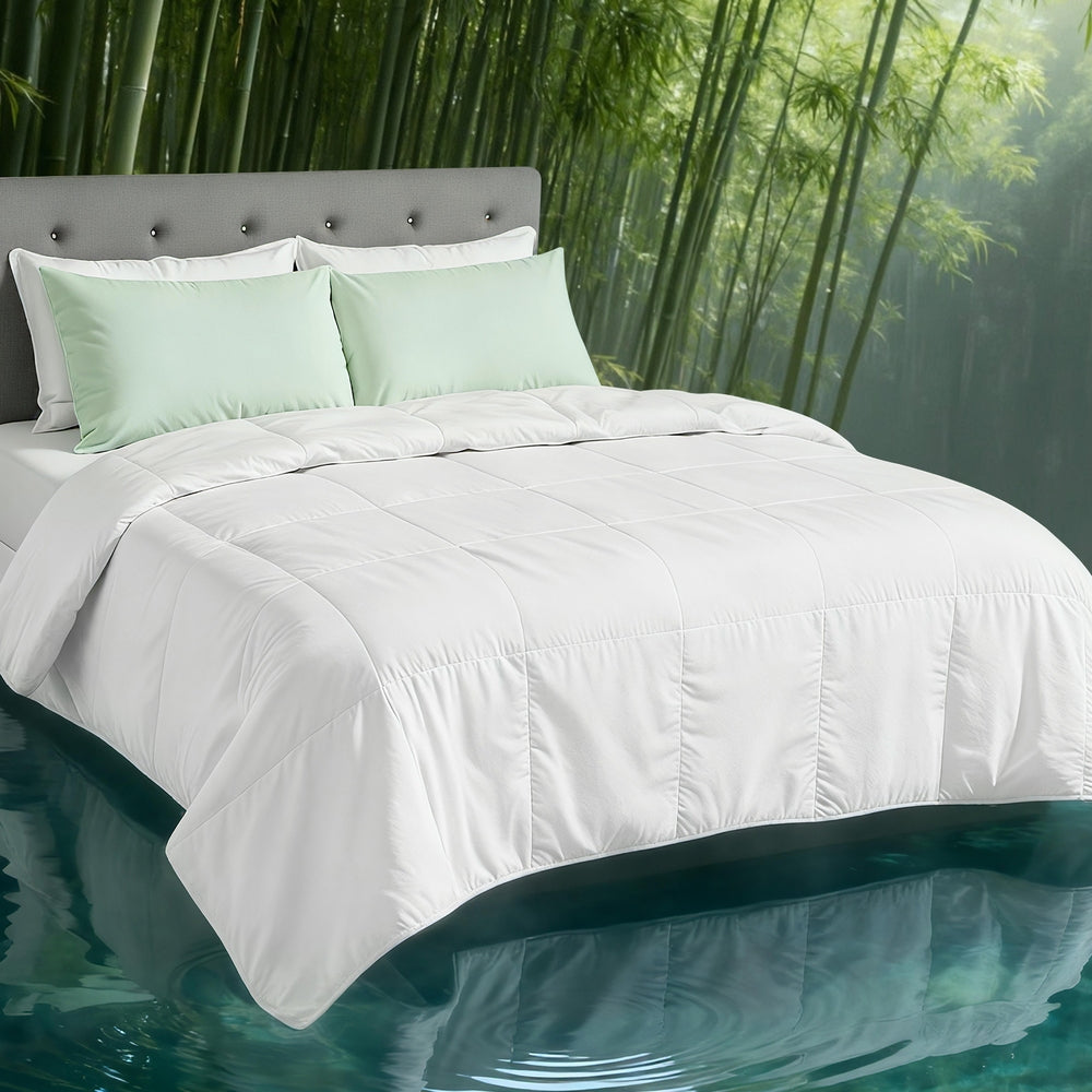 Giselle Bedding 200GSM Bamboo Quilt Summer Quilts All Season Doona Duvet Lightweight Double