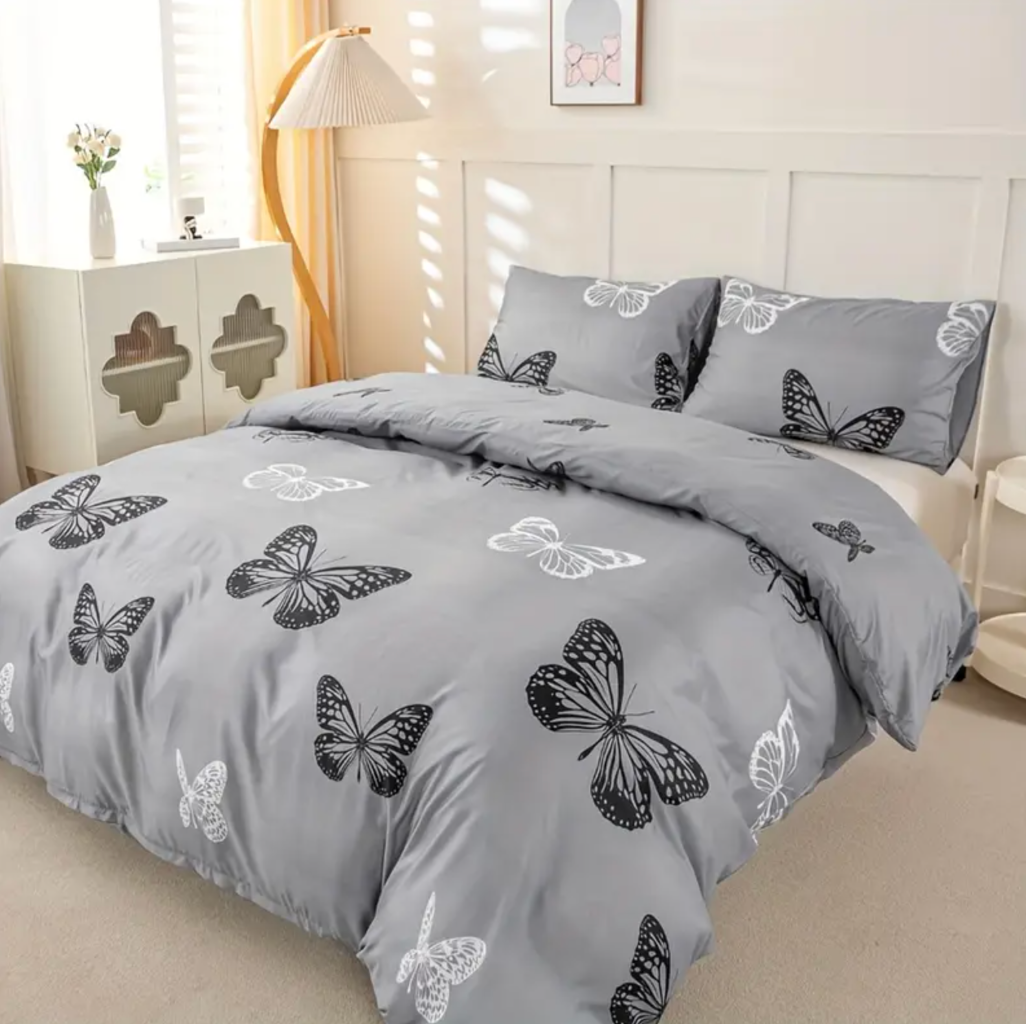 Dreamfields - Mono Papilio Quilt Cover Set - (2pcs, Single Size)