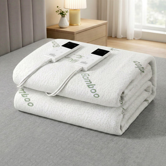 Giselle Electric Blanket Bamboo Fabric Double Fitted Heated Pad Underlay Washable Winter