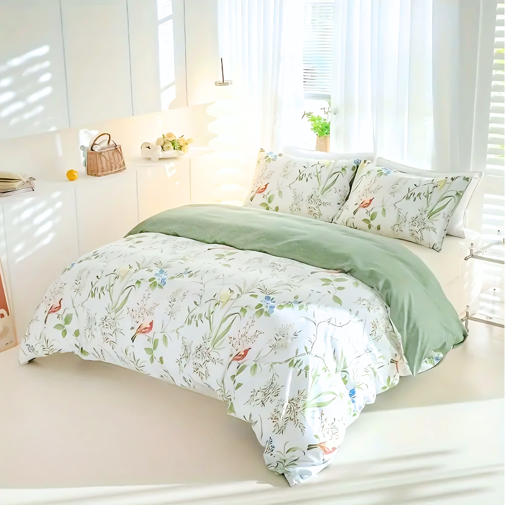 Dreamfields - Green Roost Quilt Cover Set - (2pcs, Single Size)